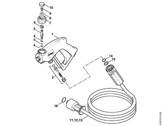 Lavadora de alta pressão eléctrica (RE) RE 661 PLUS Pistola, Mangueira de alta pressão (40.2009) da marca Stihl