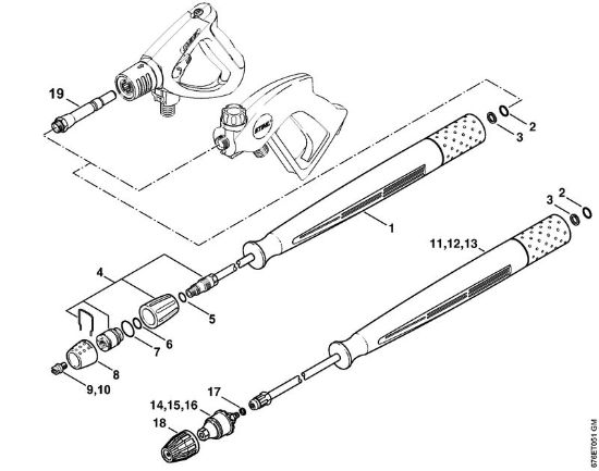 Lavadora de alta pressão eléctrica (RE) RE 661 PLUS Tubo de injecção, Tubeira do rotor (40.2009) da marca Stihl