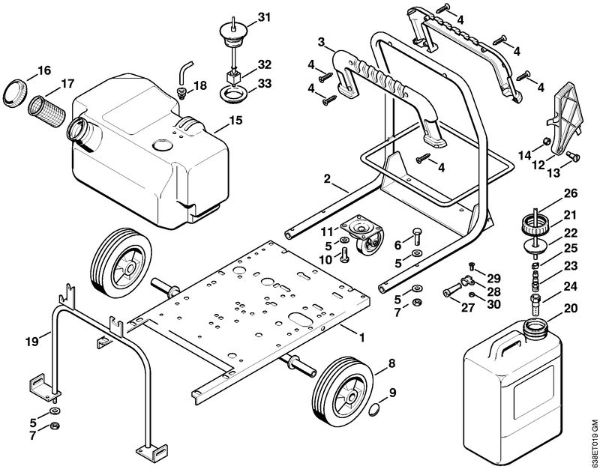 Lavadora de alta pressão eléctrica (RE) RE 830 W Carrinho da marca Stihl