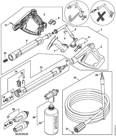 Lavadora de alta pressão eléctrica (RE) RE 95 Pistola, Tubo de pulverização da marca Stihl