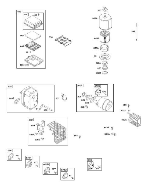 B&S - 09â  091212-1381-E1 A - Filtro de ar, sistema de escape da marca Stihl