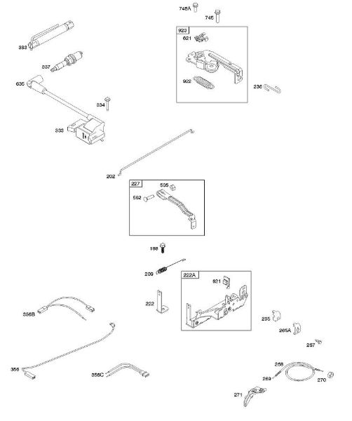 B&S - 09â  093J02-0079-H1 B - Induzido, elementos de comando, sistema eléctrico, mola do regulador, ignição, vela de ignição da marca Stihl