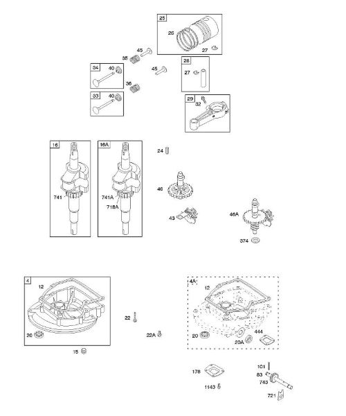 B&S - 09â  09D902-2096-B1 D - Veio de excêntricos, cobertura do cárter do bloco do motor/cárter do óleo, cambota, êmbolo/segmentos/biela da marca Stihl