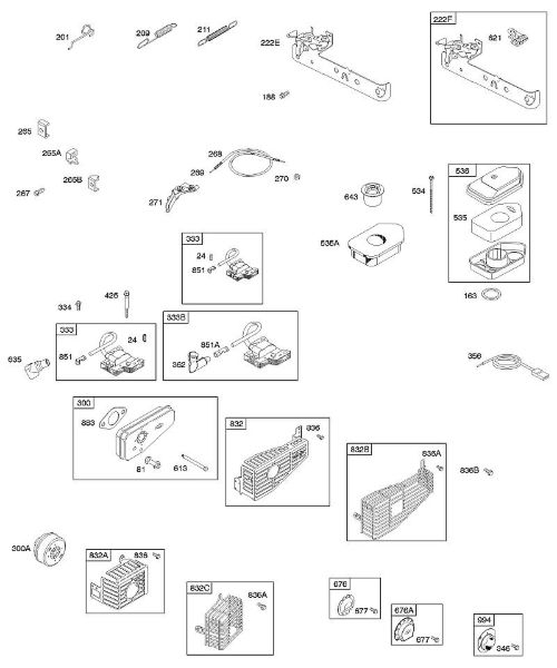 B&S - 09â  09D902-2236-B1 A - Filtro de ar, elementos de comando, sistema de escape, mola do regulador, ignição da marca Stihl