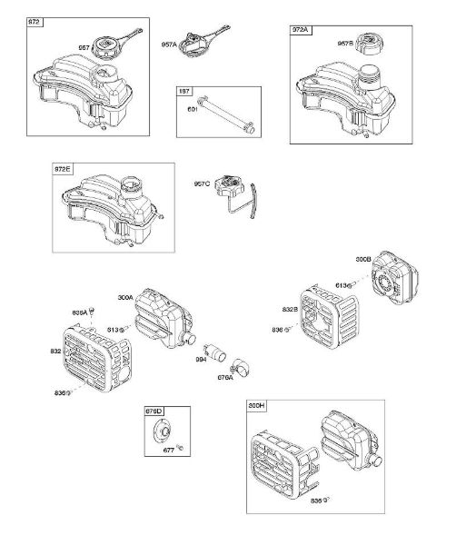 B&S - 09â  09P602-0009-F1 F - Sistema de escape, alimentação de combustível da marca Stihl