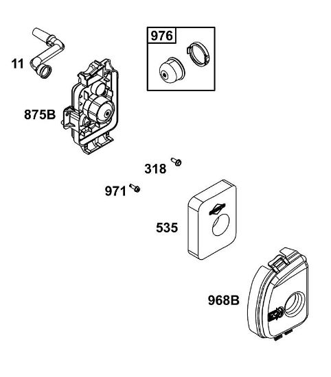 B&S - 09â  09P602-0124-H1 A - BLOCO DO FILTRO DE AR da marca Stihl