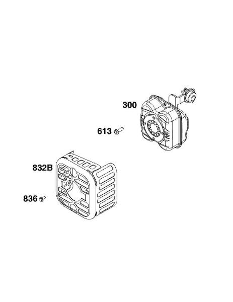 B&S - 09â  09P702-0237-H5 I - BLOCO DOS GASES DE ESCAPE da marca Stihl