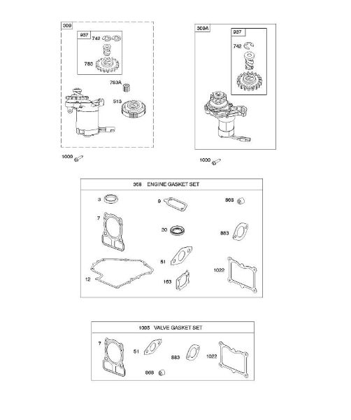 B&S - 10â  100802-0126-B8 F - Motor de arranque elétrico/conjuntos de juntas da marca Stihl
