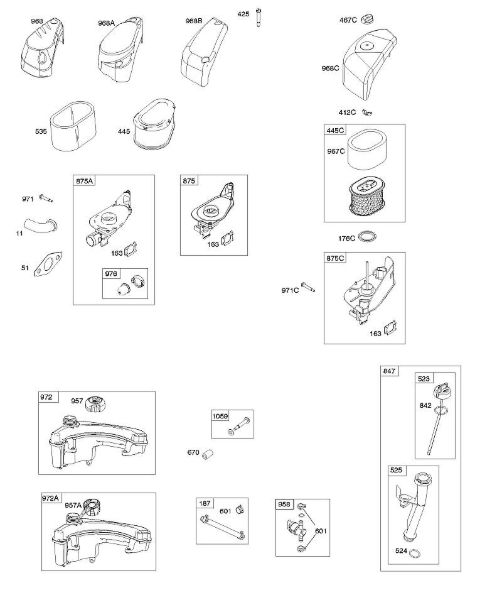 B&S - 10â  100802-0126-H8 A - Filtro de ar, alimentação de combustível, lubrificação da marca Stihl