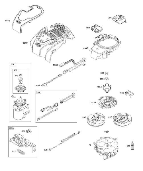 B&S - 10â  103M02-0061-H1 C - Ancoragem magnética, elementos de comando, sistema elétrico, In-Start, motor de arranque, roda volante da marca Stihl