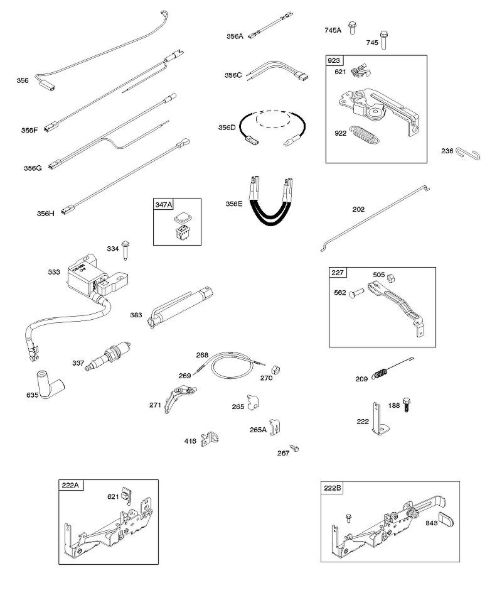 B&S - 10â  104M0B-0123-H1 B - Ancoragem magnética, elementos de comando, sistema elétrico, mola do regulador, vela de ignição da marca Stihl