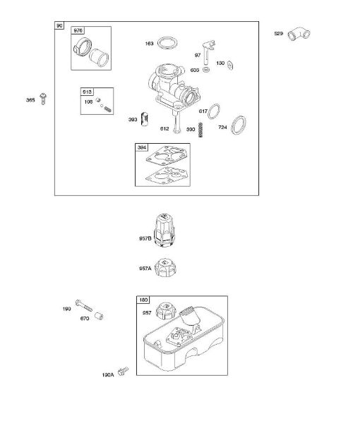 B&S - 10â  10D902-0132-B1 E - Carburador, alimentação de combustível da marca Stihl