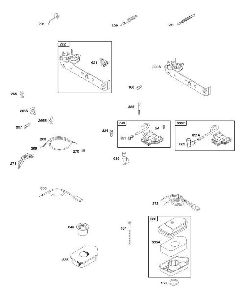 B&S - 10â  10D902-0168-B1 A - Filtro de ar, elementos de comando, mola do regulador, ignição da marca Stihl