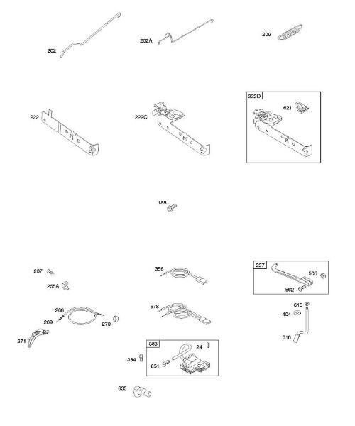 B&S - 10â  10F902-0111-B1 E - Elementos de comando, mola do regulador, ignição da marca Stihl