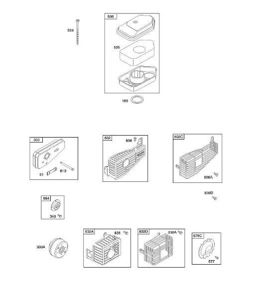 B&S - 10â  10T502-1111-B1 A - Filtro de ar, sistema de escape da marca Stihl