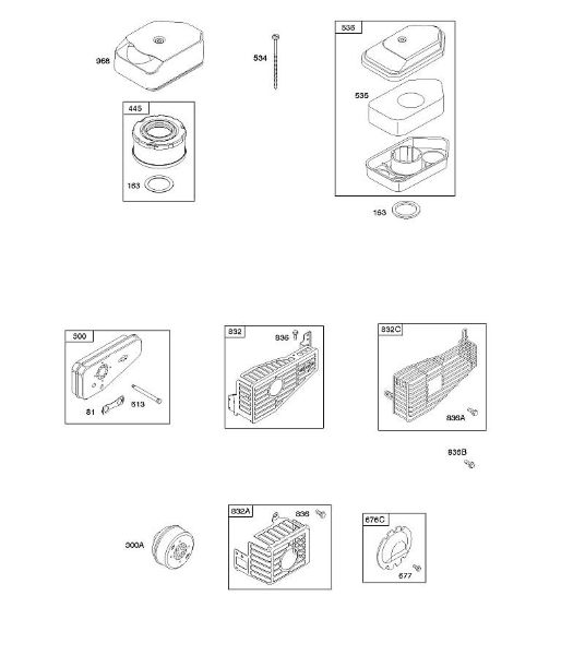 B&S - 10â  10T802-0180-B1 A - Filtro de ar, sistema de escape da marca Stihl
