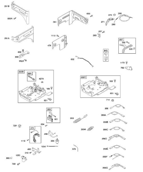 B&S - 11â  110492-0165-E1 H - Painéis, elementos de comando, molas, alternador, cabos da marca Stihl