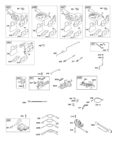 B&S - 12â  122602-0194-B1 E - Elementos de comando, travão do volante do motor, mola do regulador, ignição da marca Stihl