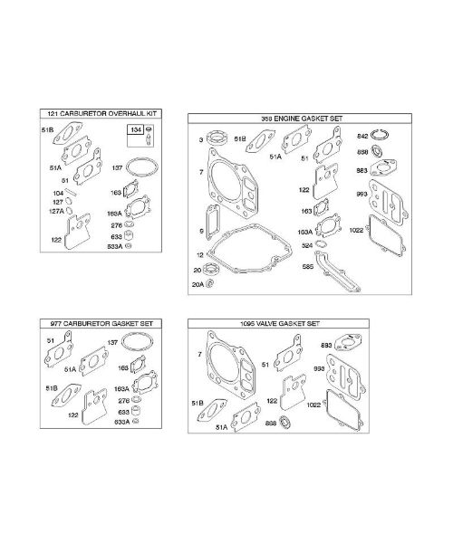 B&S - 12â  122602-0194-B1 G - Jogos/conjuntos de juntas da marca Stihl