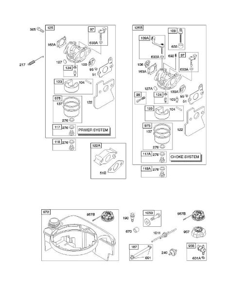 B&S - 12â  122602-0194-E1 D - Carburador, alimentação de combustível da marca Stihl