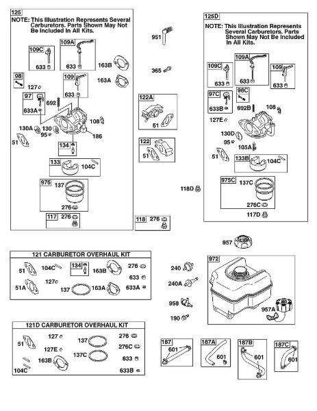 B&S - 12â  126392-0274-B8 D - Carburador, alimentação de combustível da marca Stihl