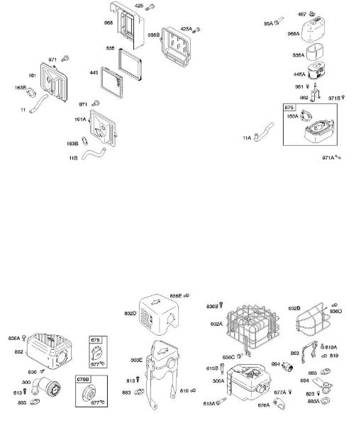 B&S - 12â  126392-0274-E1 A - Filtro de ar, elementos de comando, sistema de escape da marca Stihl