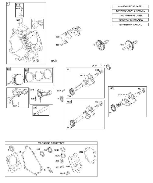 B&S - 12â  126392-0274-E8 C - Veio de excêntricos, cambota, cilindro, grupo de êmbolos da marca Stihl