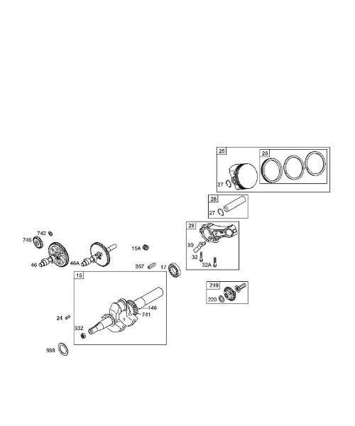 B&S - 12â  126492-0165-E1 D - Excêntricos, cambota, grupo de êmbolos da marca Stihl