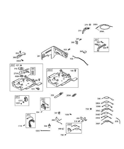 B&S - 12â  126492-0165-E1 F - Elementos de comando, mola do regulador, ignição da marca Stihl