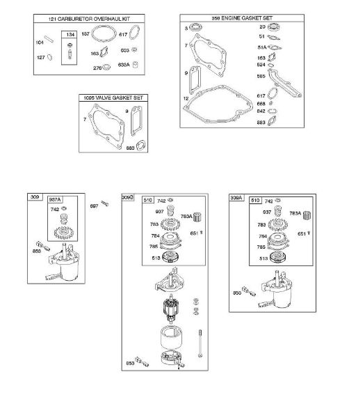 B&S - 12â  126T02-0282-B1 F - Motor de arranque eléctrico, jogos de juntas da marca Stihl