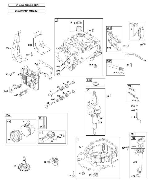 B&S - 12â  126T02-3280-B1 C - Veio de excêntricos, cambota, cilindro, cárter do óleo do motor, lubrificação, grupo do êmbolo, válvulas da marca Stihl