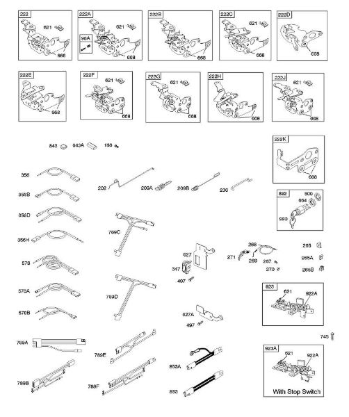 B&S - 12â  126T02-6280-H1 E - Elementos de comando, sistema eléctrico, travão do volante do motor, mola do regulador da marca Stihl