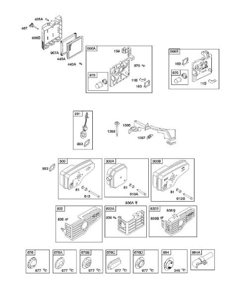 B&S - 12â  12F802-1376-01 A - Filtro de ar, sistema de escape da marca Stihl