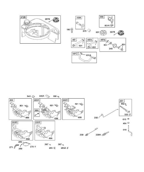 B&S - 12â  12F807-1310-01 F - Elementos de comando, alimentação de combustível, mola do regulador da marca Stihl