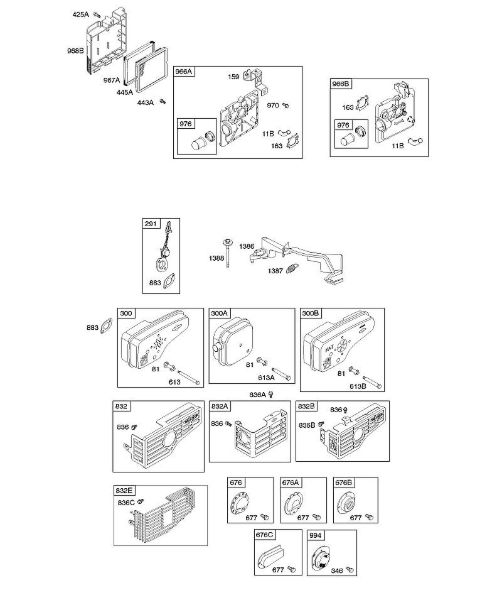 B&S - 12â  12H809-1730-B1 A - Filtro de ar, sistema de escape da marca Stihl