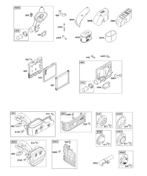 B&S - 12â  12Q502-0194-B1 A - Filtro de ar, sistema de escape da marca Stihl