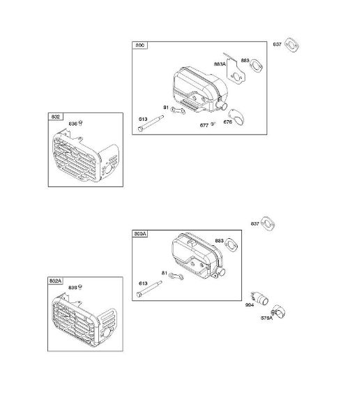B&S - 12â  12Q902-0171-B1 H - Sistema de escape da marca Stihl