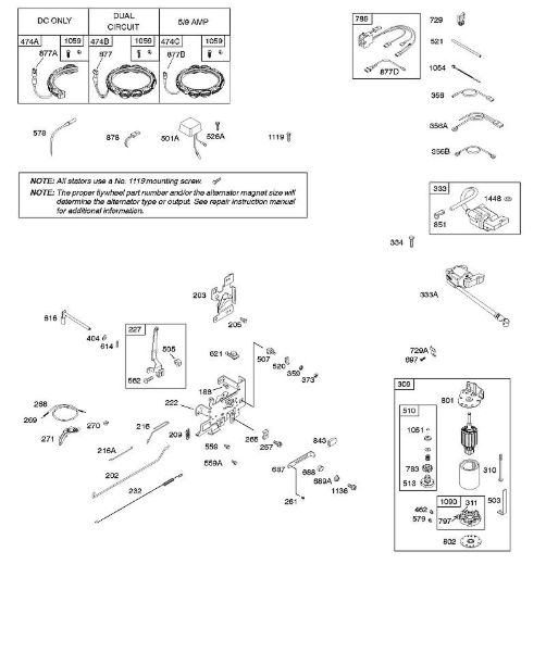 B&S - 21â  217802-0138-B1 B - Alternador, elementos de comando, motor de arranque eléctrico, mola do regulador, ignição da marca Stihl