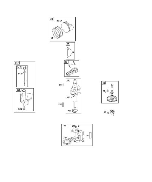 B&S - 21â  217802-0138-B1 C - Veio de excêntricos, cambota, êmbolo, segmentos, biela da marca Stihl