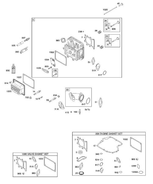 B&S - 21â  217802-0210-B1 E - Cabeça do cilindro, conjunto de juntas â€“ motor, conjunto de juntas â€“ válvula, colector de admissão, válvulas da marca Stihl