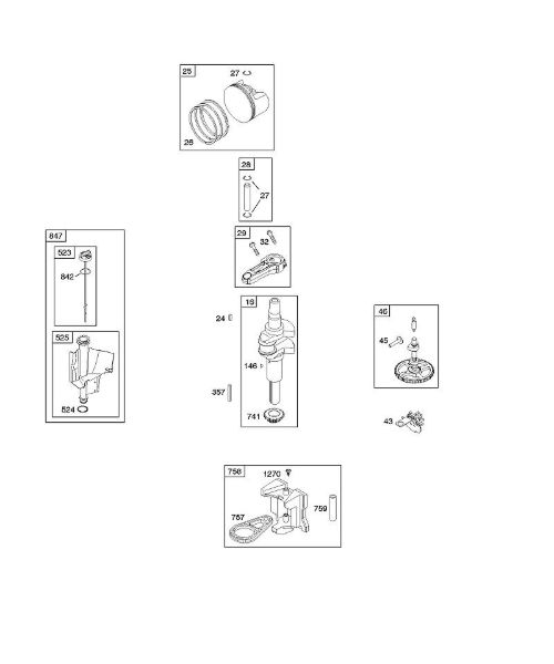 B&S - 21â  21A902-0171-E1 C - Veio de excêntricos, cambota, lubrificação, êmbolo, segmentos, biela da marca Stihl