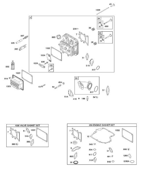 B&S - 21â  21B807-0136-B1 F - Cabeça do cilindro, conjunto de juntas â€“ motor, conjunto de juntas â€“ válvula, colector de admissão, válvulas da marca Stihl