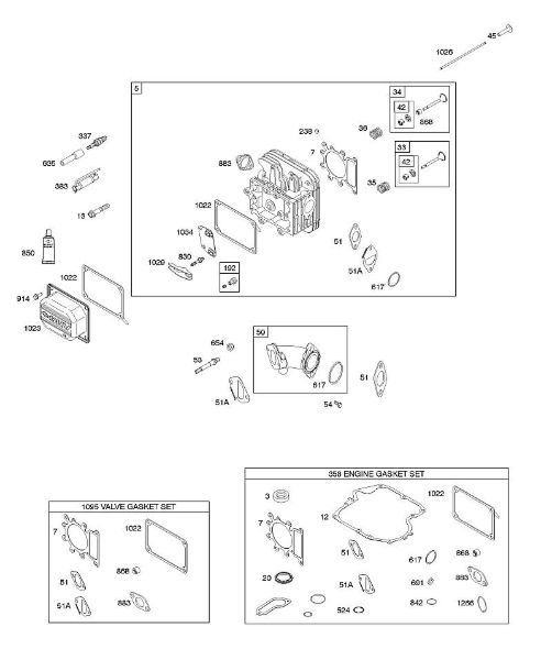 B&S - 21â  21R807-0002-B1 E - Cabeça do cilindro, conjunto de juntas â€“ motor, conjunto de juntas â€“ válvula, colector de admissão, válvulas da marca Stihl