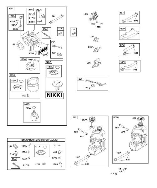 B&S - 21â  21R807-0012-B1 D - Carburador, alimentação de combustível, jogo â€“ revisão do carburador da marca Stihl
