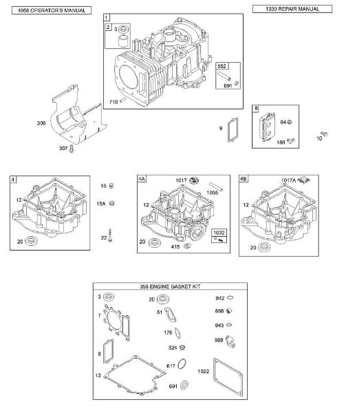 B&S - 31â  311707-0146-E1 F - Cilindro, cárter do óleo, conjunto de juntas da marca Stihl
