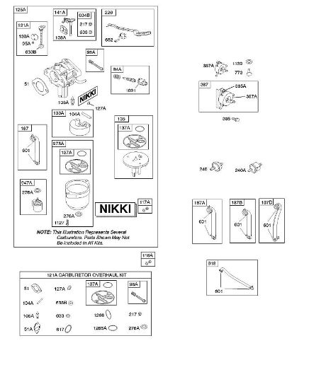 B&S - 31â  31A607-0125-B1 E - Carburador Nikki, conjunto de reparação do carburador da marca Stihl