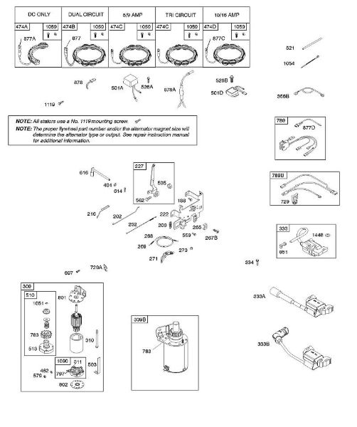 B&S - 31â  31G777-0120-E1 B - Alternador, elementos de comando, motor de arranque eléctrico, mola do regulador, ignição da marca Stihl