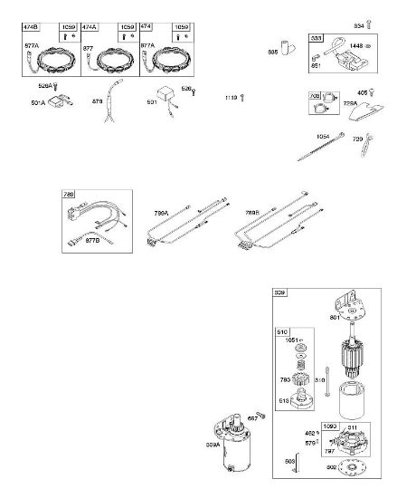B&S - 40â  401577-0124-B1 A - Alternador, cablagem, motor de arranque, ignição da marca Stihl