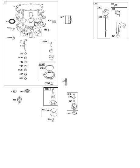 B&S - 40â  401577-0124-B1 F - Cárter do óleo, bomba do óleo, bloco funcional do tubo/vareta de medição da marca Stihl