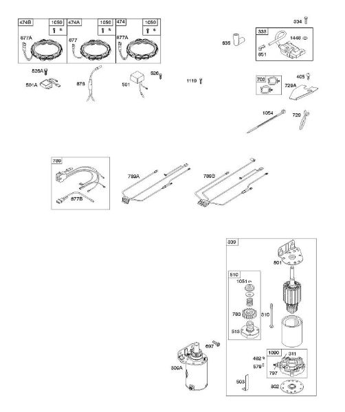 B&S - 40â  401577-0130-B1 A - Alternador, cablagem, motor de arranque, ignição da marca Stihl